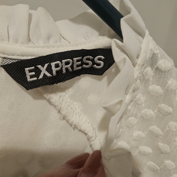Express Ivory Textured Blouse, Small - Picture 3 of 5